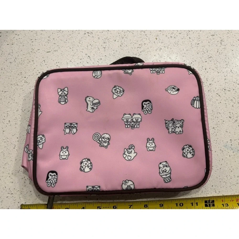 Me Kids Insulated Lunch Box Pink Cartoon Character Print Thermal Snack Bag